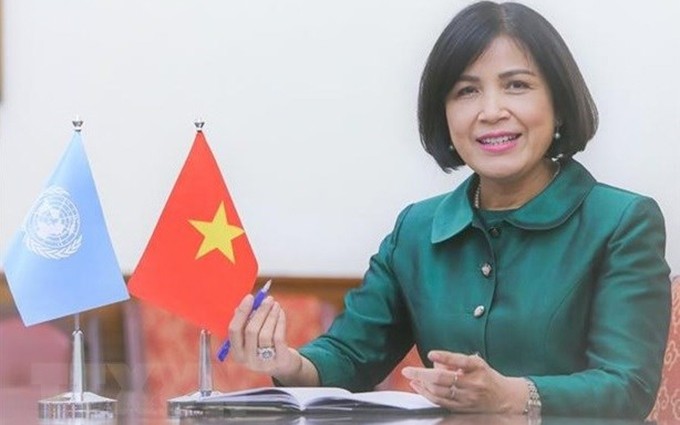 La embajadora Le Thi Tuyet Mai, jefa de la misión permanente de Hanoi ante la ONU, la OMC y otras organizaciones internacionales en Ginebra. (Fotografía: VNA)
