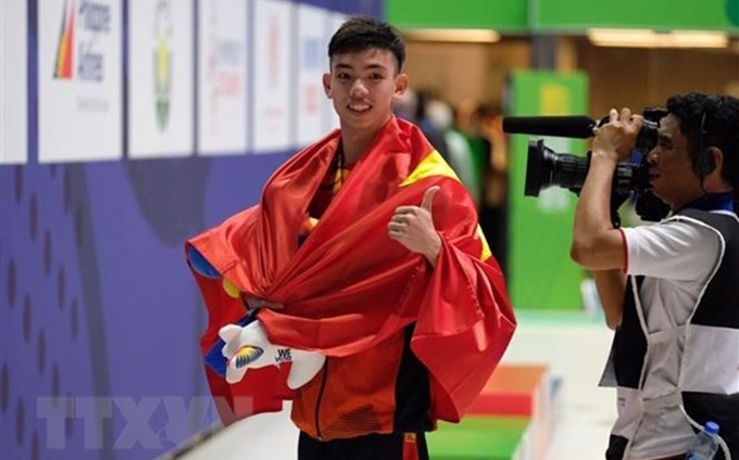 Huy Hoang, uno de los atletas de natación de Vietnam que participará en los Juegos Olímpicos de Tokio (Fuente: VNA)