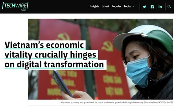 Techwireasia.com reconoce el potencial y la fuerza de la economía digital de Vietnam.