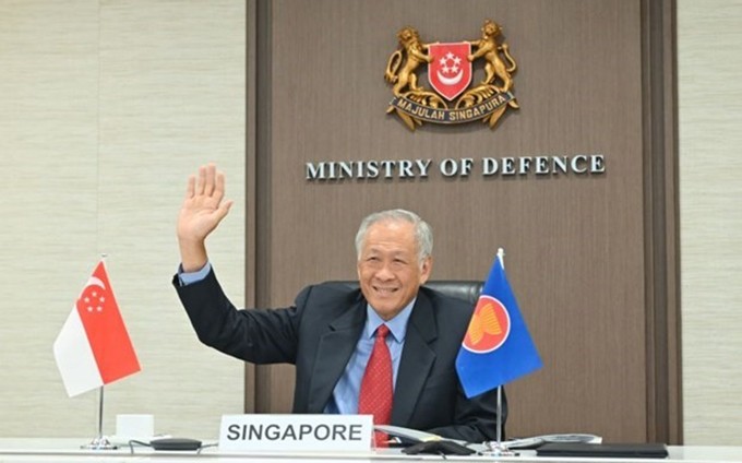 El ministro de Defensa de Singapur, Ng Eng Hen, en la ADMM-15 (Fotografía: straitstimes.com)