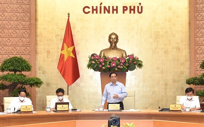 El primer ministro vietnamita, Pham Minh Chinh en la reunión.
