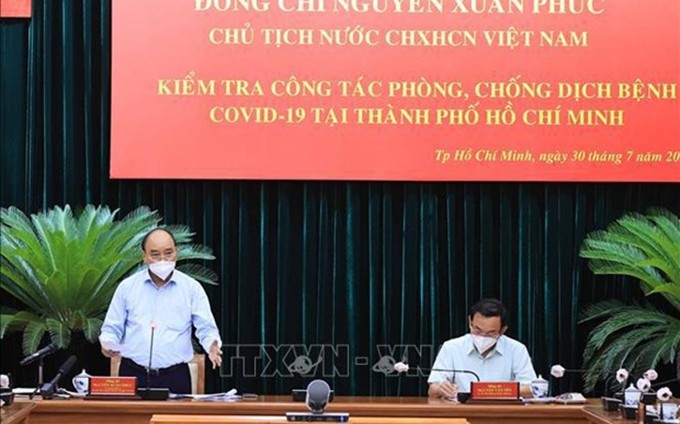 El presidente de Vietnam, Nguyen Xuan Phuc, interviene en la cita. (Fotografía: VNA)
