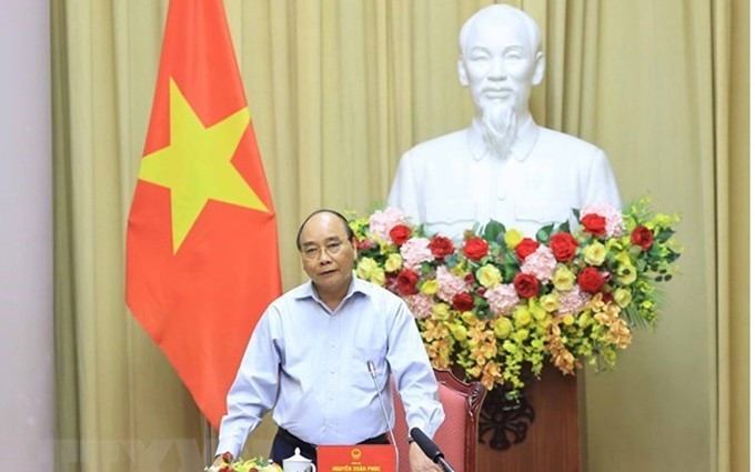 El presidente de Vietnam, Nguyen Xuan Phuc, en el encuentro. (Fotografía: VNA)