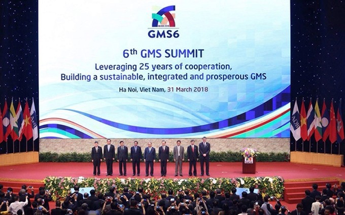 Escena de la sexta Cumbre de la Subregión del Gran Mekong, efectuada en Hanói en marzo de 2018. (Fotografía: Nhan Dan)