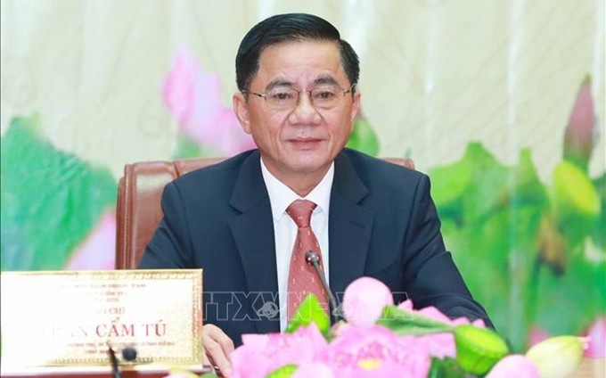 Tran Cam Tu, jefe de la Comisión de Control Disciplinario del Comité Central del Partido Comunista de Vietnam en el evento. (Fotografía: VNA)