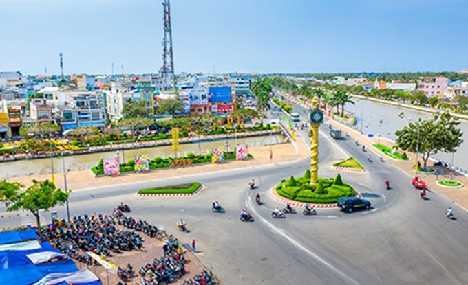 Una vista de la ciudad de Vi Thanh, en Hau Giang. (Fotografía: VGP)