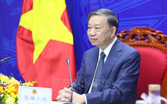 El miembro del Buró Político y ministro de Seguridad Pública de Vietnam, general To Lam. (Fotografía: VNA)