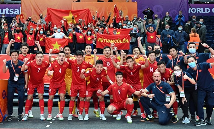 La selección de fútbol sala de Vietnam concluye su viaje en la Copa Mundial 2021. (Fotografía: Federación de Fútbol de Vietnam)