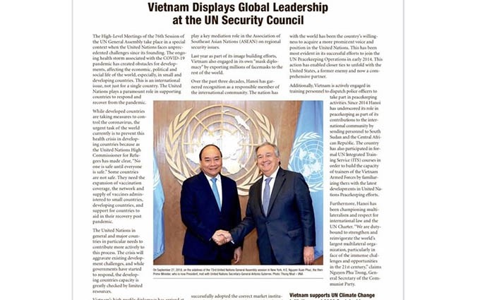 The Washington Times resalta el papel de liderazgo global de Vietnam. (Fotografía: Internet)