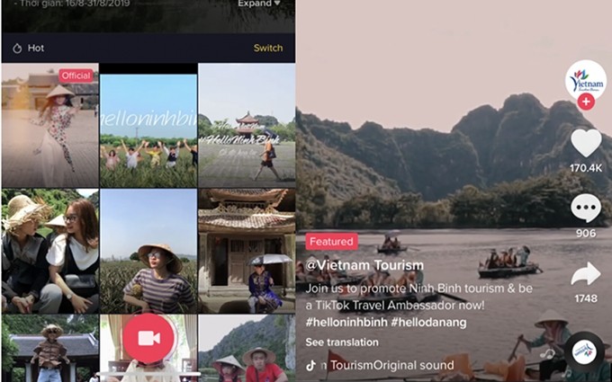 Una campaña para promover el turismo en Vietnam en TikTok. (Fotografía: VOV)