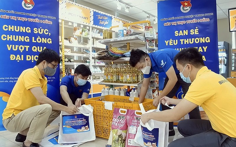 Supermercado en línea de cero dong, una iniciativa de los jóvenes del Bloque de Empresas Centrales. 