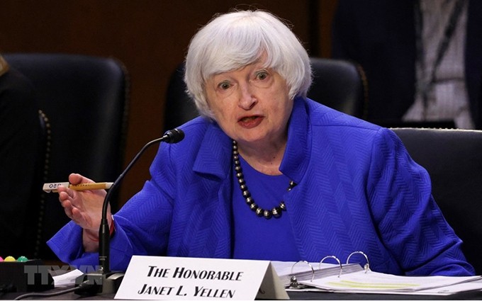La secretaria del Tesoro estadounidense, Janet Yellen interviene el 28 de septiembre de 2021. (Fotografía: AFP/VNA)