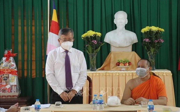 El presidente del Comité del Frente de la Patria de Vietnam en la ciudad de Can Tho, Nguyen Trung Nhan, en la cita. (Fotografía: VNA)