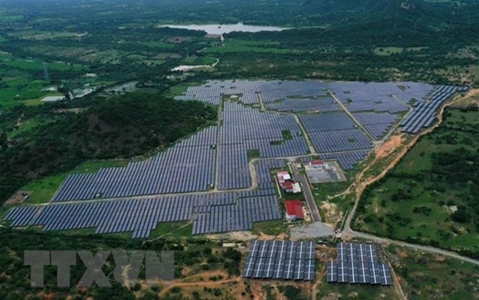 Una planta de energía solar en la provincia vietnamita de Ninh Thuan (Fotografía: VNA)