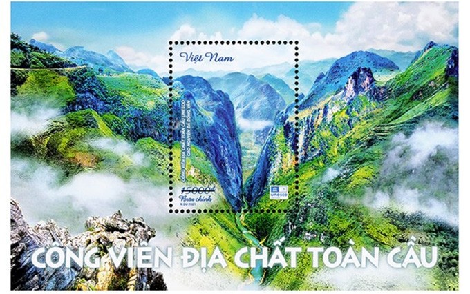 Lanzan sellos sobre tres geoparques globales en Vietnam. (Fotografía: vnpost.vn)