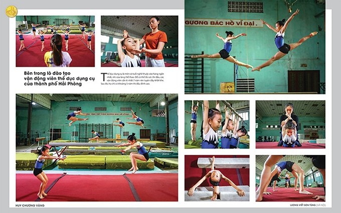 El conjunto de imágenes ganador “Entrenamiento de gimnasia de la ciudad de Hai Phong” de Luong Viet Son Tung.