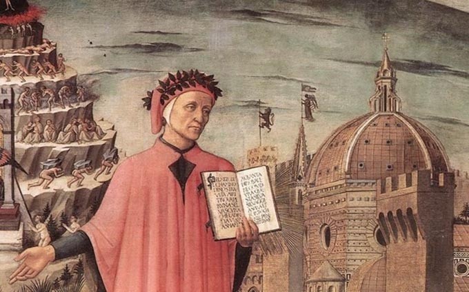 Dante y su obra 'La Divina Comedia' en un cuadro de Domenico di Michelino. (Fotografía: Internet)