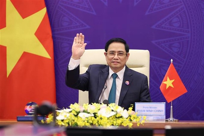 El primer ministro de Vietnam, Pham Minh Chinh, participa en las 38 y 39 Cumbres de la Asean y las reuniones de alto nivel anexas. (Foto: VNA)