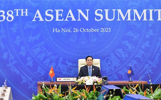 El primer ministro de Vietnam, Pham Minh Chinh, participa en la 38 Cumbre de la Asean. (Fotografía: baoquocte.vn)