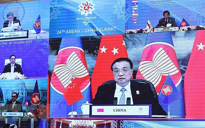 El primer ministro de China, Li Keqiang, en el evento. (Fotografía: VNA)