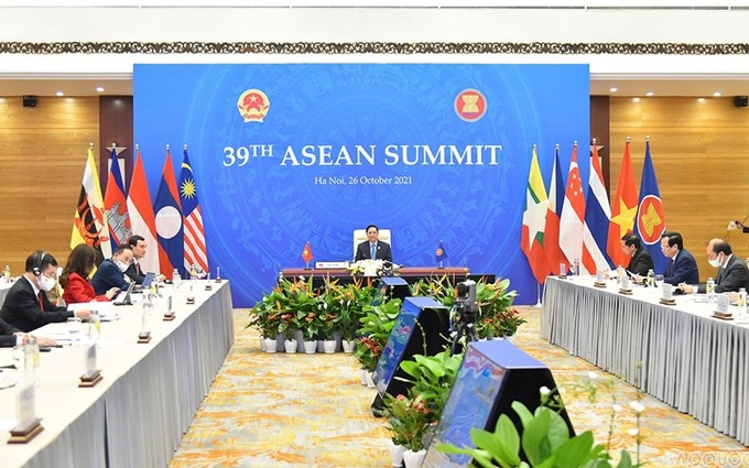 El primer ministro de Vietnam, Pham Minh Chinh, en la Cumbre 39 de la Asean. (Fotografía: VNA)