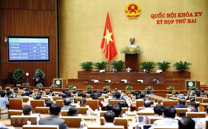 El Parlamento vietnamita aprueba resolución de distribución del presupuesto central. (Fotografía: VNA)