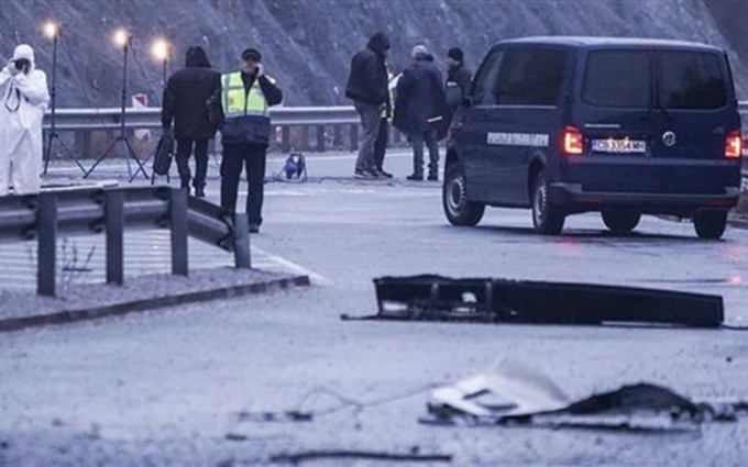 La escena del accidente de autobús en el oeste de Bugaria. (Fotografí: THX/VNA)