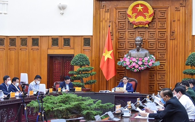 El primer ministro de Vietnam, Pham Minh Chinh, preside la cita (Fotografía: baochinhphu.vn)