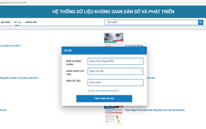  Lanzan primer sitio web sobre datos de población y situación socioeconómica de Vietnam