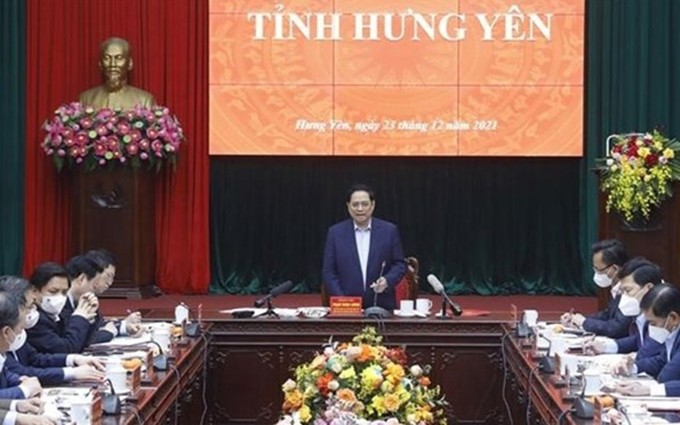 El primer ministro de Vietnam, Pham Minh Chinh, en la cita. (Fotografía: VNA)