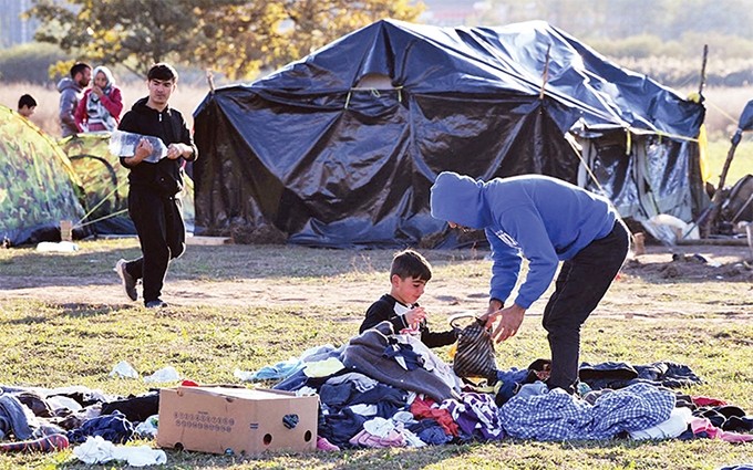 Refugiados afganos en la zona fronteriza entre Croacia y Bosnia-Herzegovina.