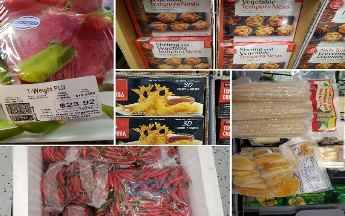 Productos vietnamitas que se venden en el mercado de Canadá.