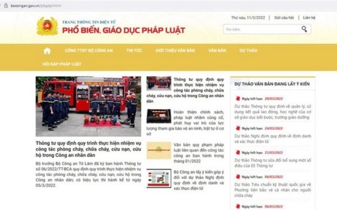 Vietnam lanza sitio web sobre difusión y educación jurídica.