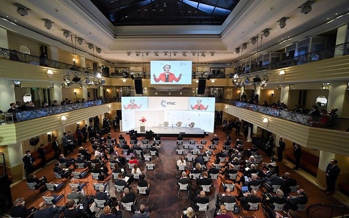 Escena de la Conferencia de Seguridad de Múnich, el 19 de febrero de 2022. (Foto: REUTERS)