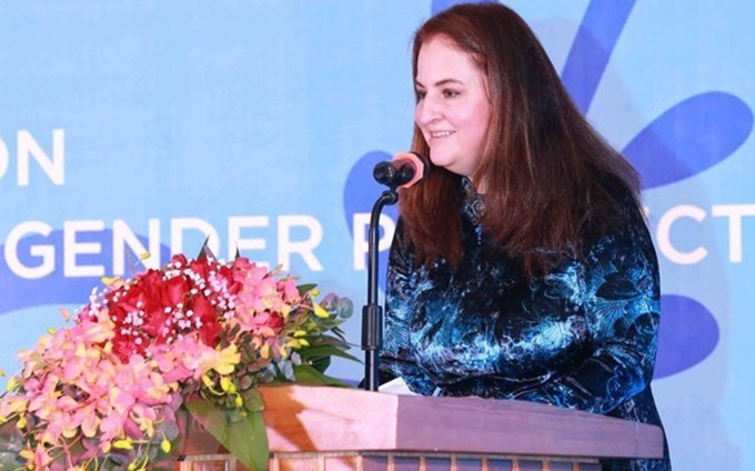 La jefa de la representación de la Entidad de las Naciones Unidas para la Igualdad de Género y el Empoderamiento de la Mujer en Vietnam, Elisa Fernández Sáenz. (Fotografía: VNA)