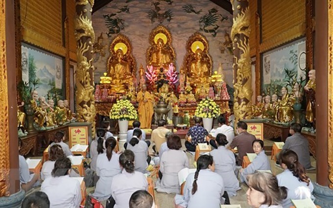 Réquiem en la pagoda Phat Tich en Vientián. (Fotografía: VNA)