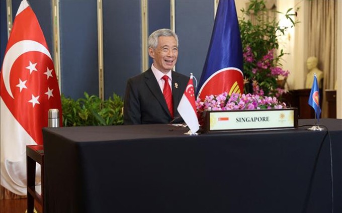 El primer ministro singapurense, Lee Hsien Loong (Fotografía: VNA)