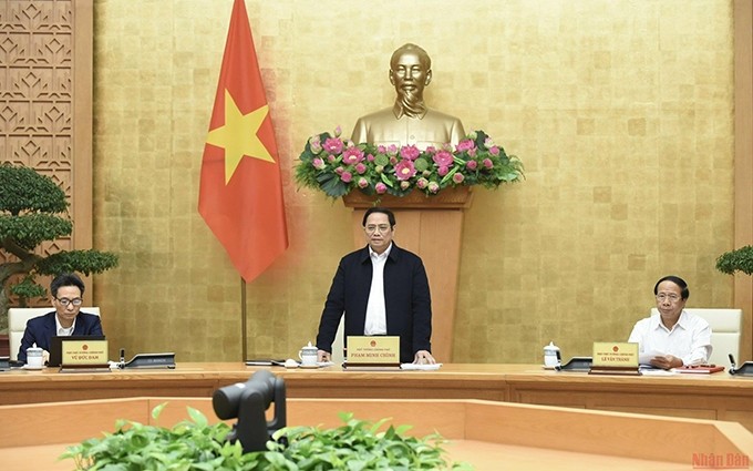 Primer ministro vietnamita, Pham Minh Chinh, preside el evento .(Fotografía: Nhan Dan)