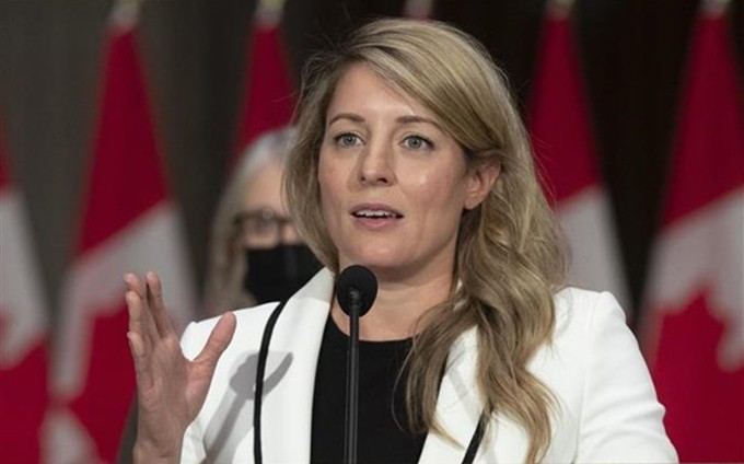 La ministra de Relaciones Exteriores de Canadá, Mélanie Joly (Fotografía: VNA)