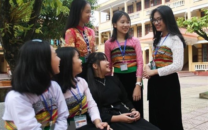 Muchachas de etnias minoritarias en Vietnam. (Fotografía: VNA)