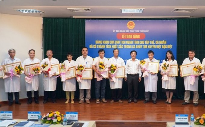 Reconocen éxito del Hospital Central de Hue en caso especial de trasplante de corazón (Foto: Hieu-Minh/Nhan Dan)