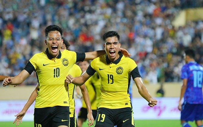 Jugadores de la selección masculina sub-23 de fútbol de Malasia. (Fotografía: R.D)