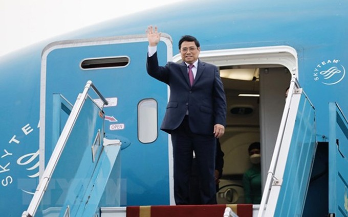 El primer ministro de Vietnam, Pham Minh Chinh llega a Washington para asistir a la Cumbre Especial Asean- Estados Unidos. (Fotografía: VNA)