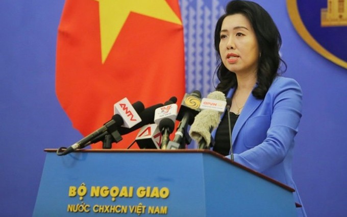 La portavoz del Ministerio de Relaciones Exteriores de Vietnam, Le Thi Thu Hang. (Fotografía: Nhan Dan)