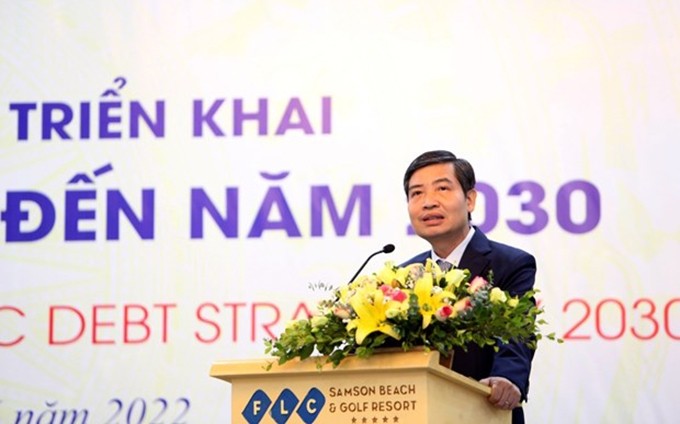 El viceministro de Finanzas, Ta Anh Tuan, habla en el evento. (Fotografía: VNA) 