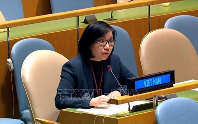 La ministra consejera Nguyen Phuong Tra, representante permanente adjunta de Vietnam ante la ONU. (Fotografía: VNA) 