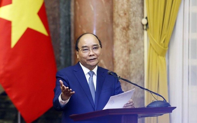 El presidente de Vietnam, Nguyen Xuan Phuc en el evento. (Fotografía: VNA)