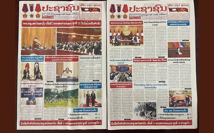 El periódico Pasaxon destaca la solidaridad especial Vietnam-Laos. (Fotografía: Nhan Dan)