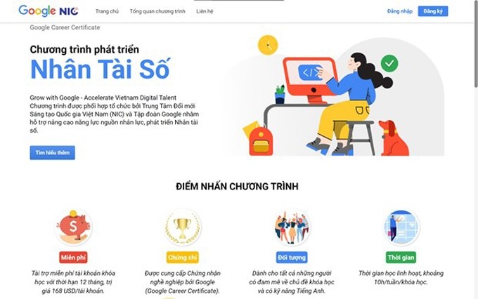 El programa de apoyo al desarrollo del talento digital, Google Career Certificates. (Fotografía: Captura de pantalla)