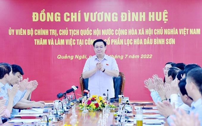 El presidente de la Asamblea Nacional de Vietnam, Vuong Dinh Hue en el evento. (Fotografía: daibieunhandan.vn)